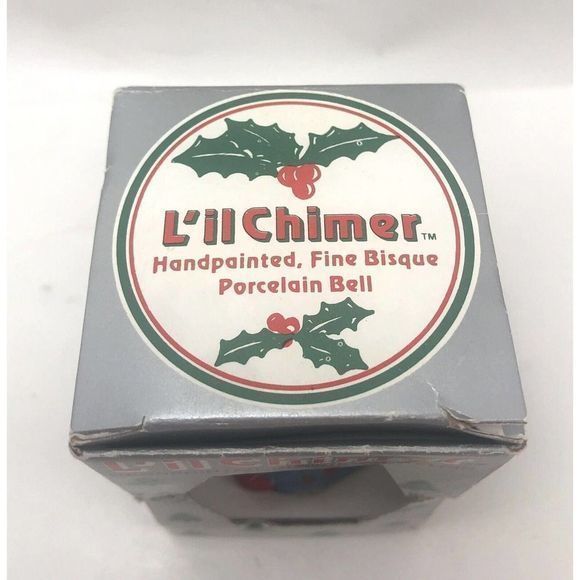 Vintage Lil Chimers‎ Christmas Ornament Bell Jasco Bisque Porcelain Mouse 1985 - Picture 5 of 12